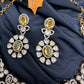 Moissanite Doublet Victorian Color Stone CZ Neckline Necklace - Yellow