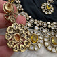 Moissanite Doublet Victorian Color Stone CZ Neckline Necklace - Yellow