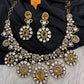 Moissanite Doublet Victorian Color Stone CZ Neckline Necklace - Yellow