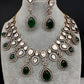 Moissanite Doublet Victorian Color Stone Statement Necklace - Green