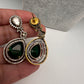 Moissanite Doublet Victorian Color Stone Statement Necklace - Green