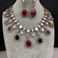 Moissanite Doublet Victorian Color Stone Statement Necklace - Multi