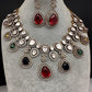 Moissanite Doublet Victorian Color Stone Statement Necklace - Multi