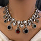 Moissanite Doublet Victorian Color Stone Statement Necklace - Multi