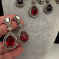 Moissanite Doublet Victorian Color Stone Statement Necklace - Multi