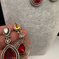 Moissanite Doublet Victorian Color Stone Statement Necklace - Multi