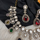 Moissanite Doublet Victorian Color Stone Statement Necklace - Multi