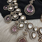 Moissanite Doublet Victorian Color Stone Statement Necklace - Pink