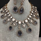 Moissanite Doublet Victorian Color Stone Statement Necklace - Purple