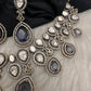 Moissanite Doublet Victorian Color Stone Statement Necklace - Purple