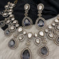 Moissanite Doublet Victorian Color Stone Statement Necklace - Purple