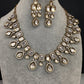 Moissanite Uncut Finish Victorian Color Stone Necklace - Clear