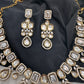Moissanite Uncut Finish Victorian Color Stone Necklace - Clear