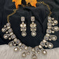 Moissanite Uncut Finish Victorian Color Stone Necklace - Clear