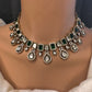 Moissanite Uncut Finish Victorian Color Stone Necklace - Green