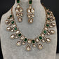 Moissanite Uncut Finish Victorian Color Stone Necklace - Green