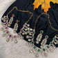Moissanite Kundan Victorian Color Stone Necklace - Green