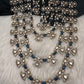 Moissanite Multi Layer Statement Victorian Color Stone Necklace - Blue