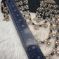 Moissanite Multi Layer Statement Victorian Color Stone Necklace - Blue