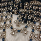 Moissanite Multi Layer Statement Victorian Color Stone Necklace - Blue
