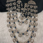 Moissanite Multi Layer Statement Victorian Color Stone Necklace - Blue