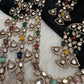 Moissanite Multi Layer Statement Victorian Color Stone Necklace - Multi