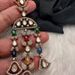 Moissanite Multi Layer Statement Victorian Color Stone Necklace - Multi