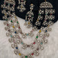 Moissanite Multi Layer Statement Victorian Color Stone Necklace - Multi