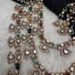 Moissanite Multi Layer Statement Victorian Color Stone Necklace - Multi