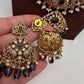 Kundan Amethyst Elephant Pattern Combo Statement Victorian Long Short Necklace