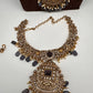 CZ Amethyst Purple Combo Statement Victorian Long Short Necklace