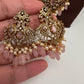 CZ Pink Combo Statement Victorian Long Short Necklace