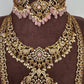 CZ Pink Combo Statement Victorian Long Short Necklace
