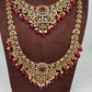 CZ Red Combo Statement Victorian Long Short Necklace