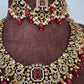 CZ Red Combo Statement Victorian Long Short Necklace