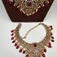 CZ Red Combo Statement Victorian Long Short Necklace