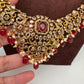 CZ Red Combo Statement Victorian Long Short Necklace