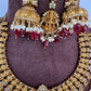Matte Goddess Lakshmi CZ Combo Long Short Necklace