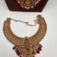 Matte Goddess Lakshmi CZ Combo Long Short Necklace
