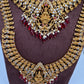 Matte Goddess Lakshmi CZ Combo Long Short Necklace