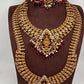 Matte Goddess Lakshmi CZ Combo Long Short Necklace