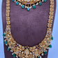 Matte Goddess Lakshmi Nakshi CZ Combo Long Short Necklace