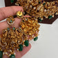 Matte Goddess Lakshmi Nakshi CZ Combo Long Short Necklace