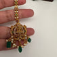 Matte Goddess Lakshmi Nakshi CZ Combo Long Short Necklace