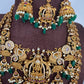 Matte Goddess Lakshmi Nakshi CZ Combo Long Short Necklace