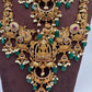 Matte Goddess Lakshmi Nakshi CZ Combo Long Short Necklace