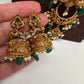 Matte Goddess Lakshmi Nakshi CZ Combo Long Short Necklace
