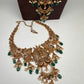 Matte Goddess Lakshmi Nakshi CZ Combo Long Short Necklace