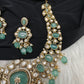 Moissanite  Statement Victorian Color Stone Necklace - MintGreen