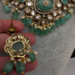 Moissanite  Statement Victorian Color Stone Necklace - MintGreen
